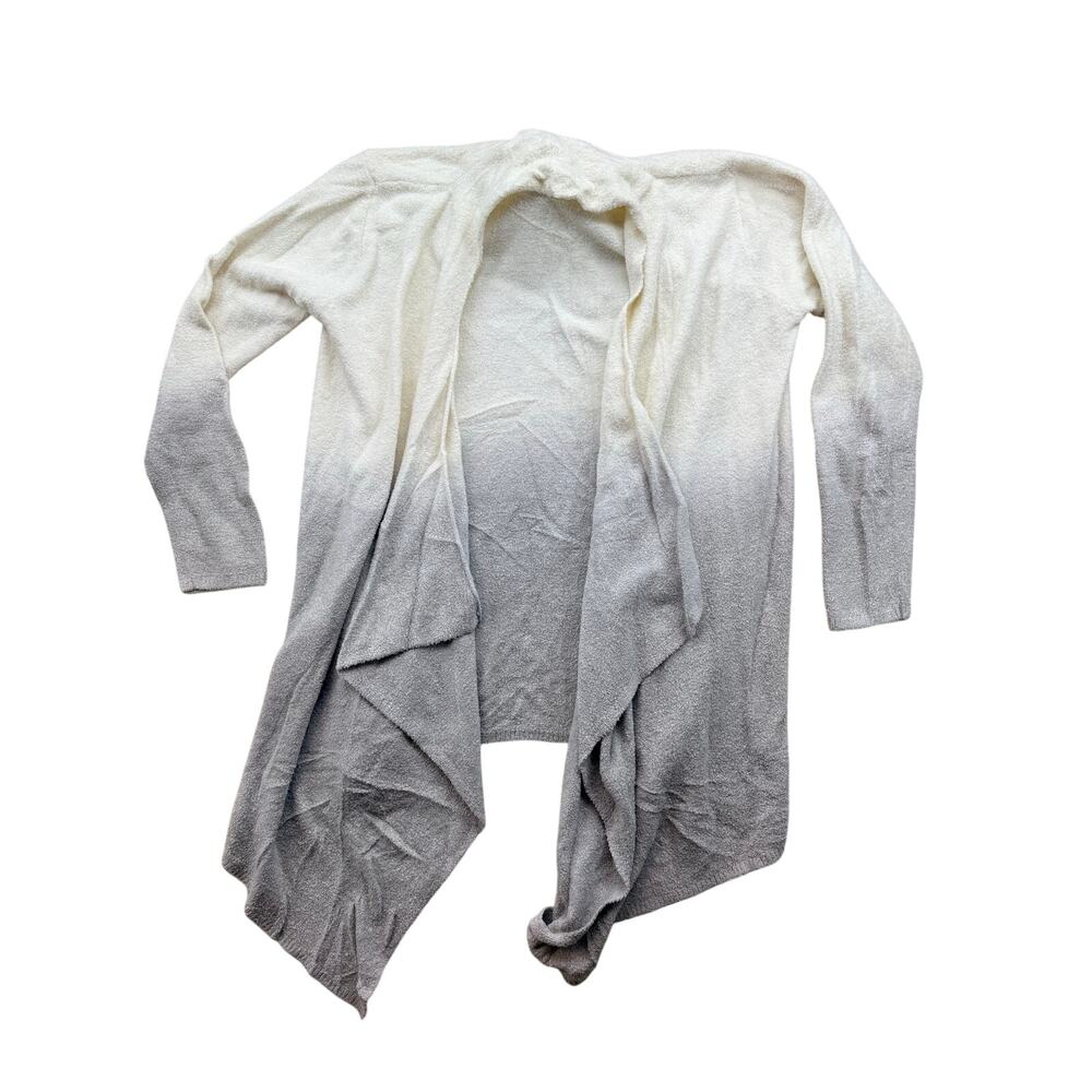 Barefoot Dreams Cozychic Lite Cardigan L XL Cream Open Drape Cozy Knit Sweater